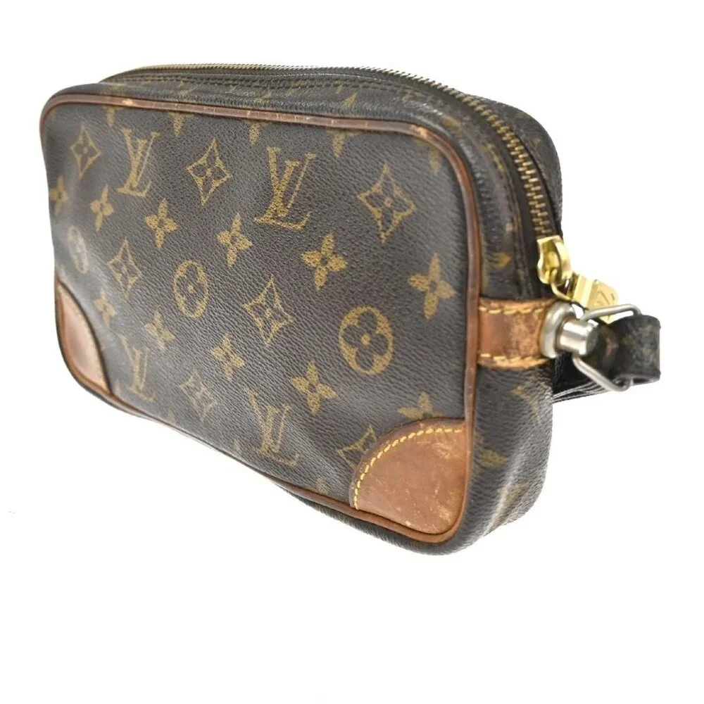 LOUIS VUITTON Marly Dragonne PM Clutch Hand Bag Monogram Leather M51827 04KC150 - Picture 4 of 14